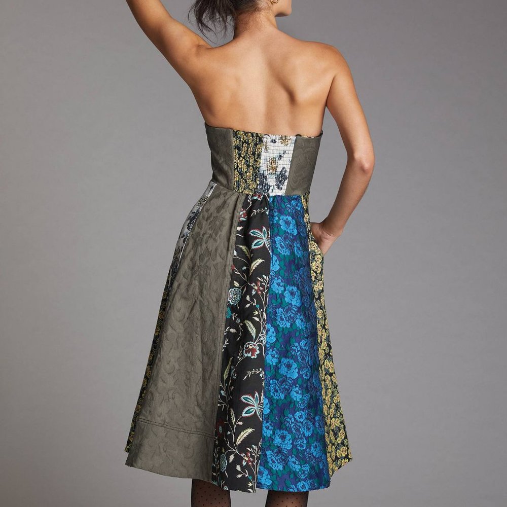 HTF Anthropologie Floral Sweetheart Midi Dress - Picture 7 of 7